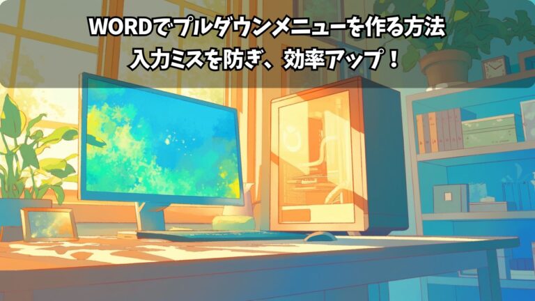 Wordでプルダウンメニューを作る方法：入力ミスを防ぎ、効率アップ！ | ちょげぶろぐ