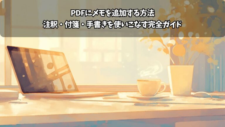 PDFにメモを追加する方法｜注釈・付箋・手書きを使いこなす完全ガイド | ちょげぶろぐ